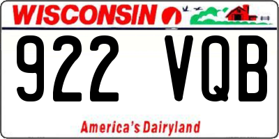 WI license plate 922VQB