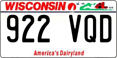WI license plate 922VQD