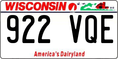 WI license plate 922VQE