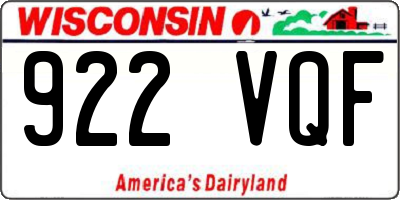 WI license plate 922VQF