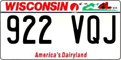 WI license plate 922VQJ