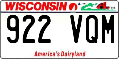 WI license plate 922VQM