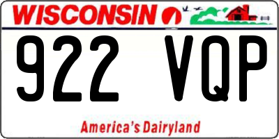 WI license plate 922VQP