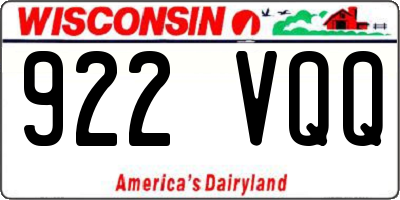 WI license plate 922VQQ