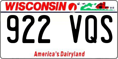WI license plate 922VQS