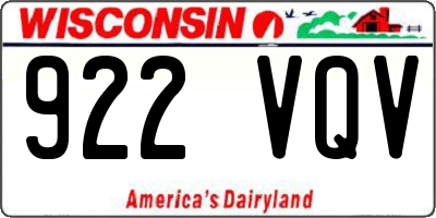 WI license plate 922VQV