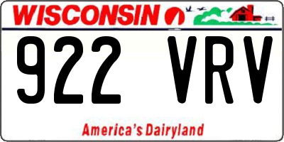 WI license plate 922VRV