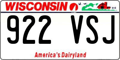 WI license plate 922VSJ