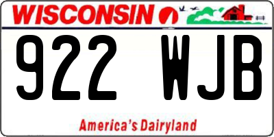 WI license plate 922WJB
