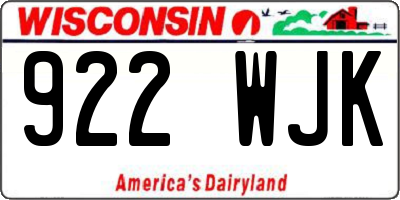WI license plate 922WJK