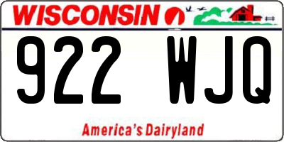 WI license plate 922WJQ