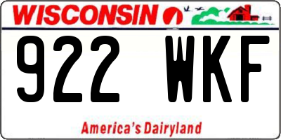 WI license plate 922WKF