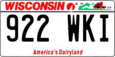 WI license plate 922WKI