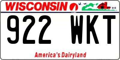 WI license plate 922WKT