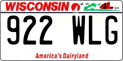 WI license plate 922WLG