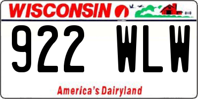 WI license plate 922WLW