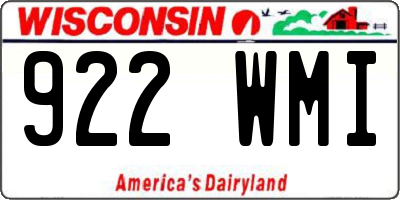 WI license plate 922WMI