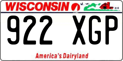 WI license plate 922XGP