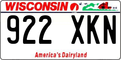 WI license plate 922XKN