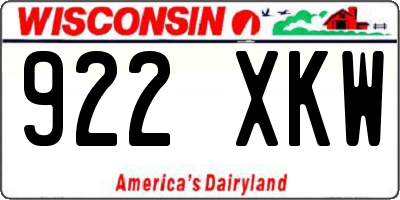 WI license plate 922XKW