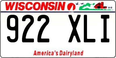 WI license plate 922XLI