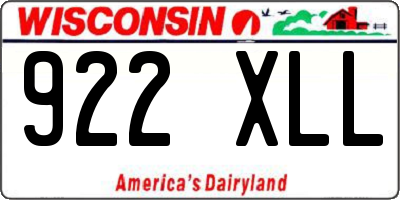 WI license plate 922XLL