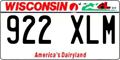 WI license plate 922XLM