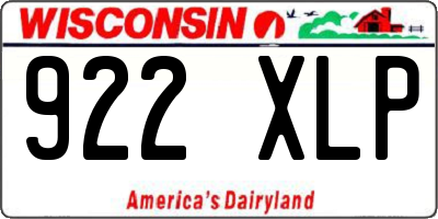 WI license plate 922XLP