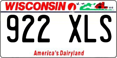 WI license plate 922XLS