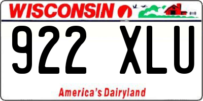 WI license plate 922XLU