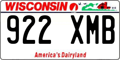 WI license plate 922XMB