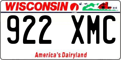 WI license plate 922XMC