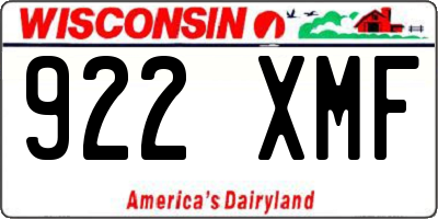 WI license plate 922XMF