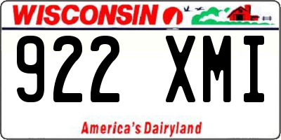 WI license plate 922XMI