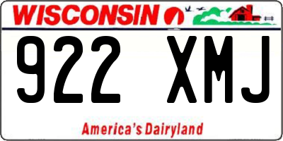 WI license plate 922XMJ