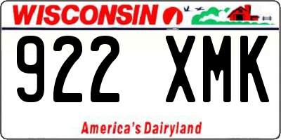 WI license plate 922XMK