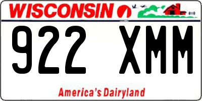 WI license plate 922XMM