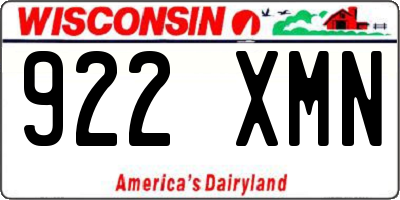 WI license plate 922XMN