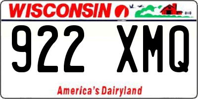 WI license plate 922XMQ