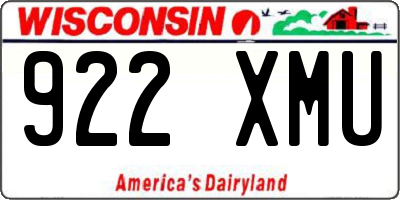 WI license plate 922XMU