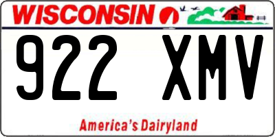 WI license plate 922XMV