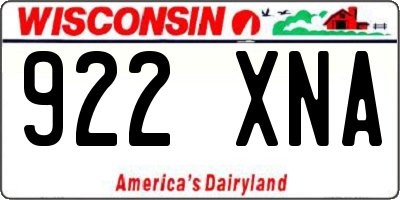 WI license plate 922XNA