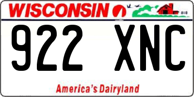 WI license plate 922XNC