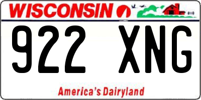 WI license plate 922XNG
