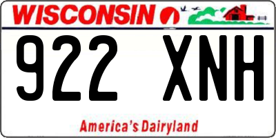 WI license plate 922XNH