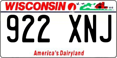 WI license plate 922XNJ
