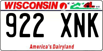 WI license plate 922XNK