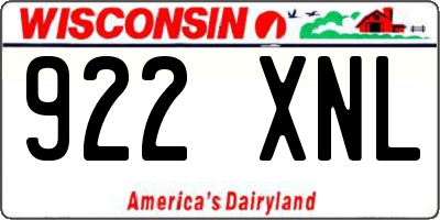 WI license plate 922XNL