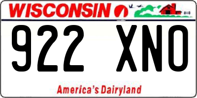 WI license plate 922XNO