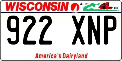 WI license plate 922XNP